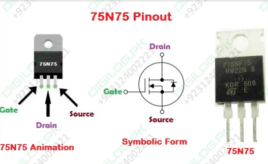 1 pcs     75N75 MOSFET